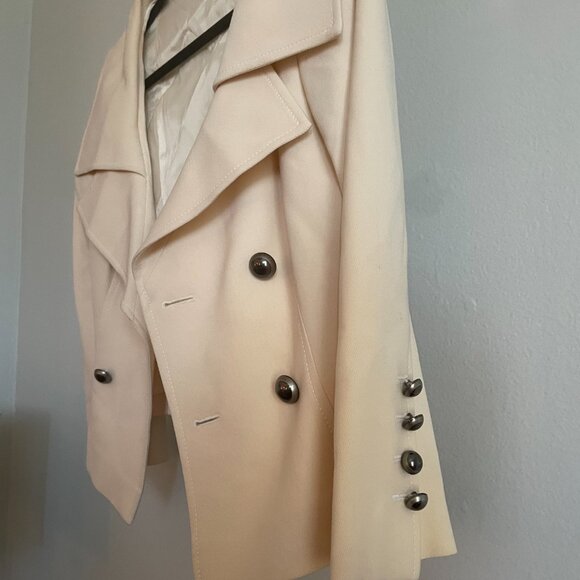 Escada Cream New Wool Blazer Jacket 4 Button Cuff Detail Size 34 - Picture 4 of 5